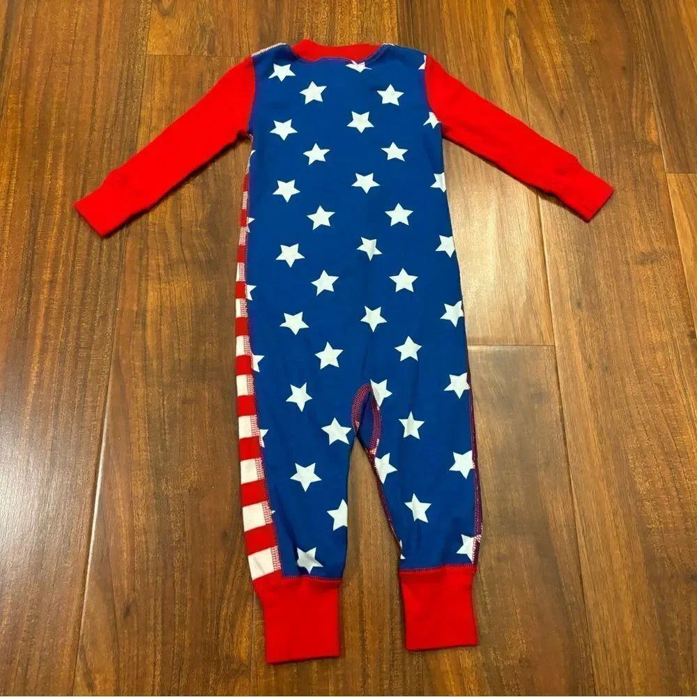 Hanna Andersson USA American Flag Night Night Sleeper Footless Pajamas NWT